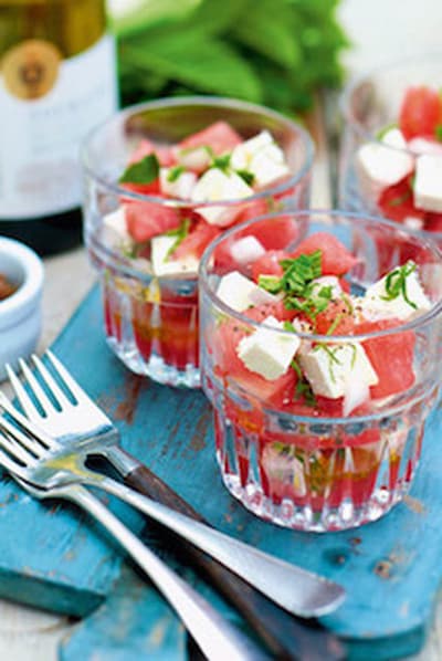 watermeloensalade met feta en munt