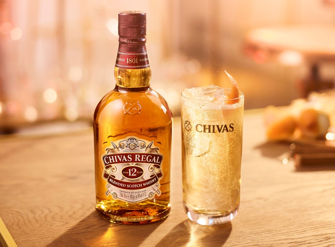 Chivas Regal fles en glas